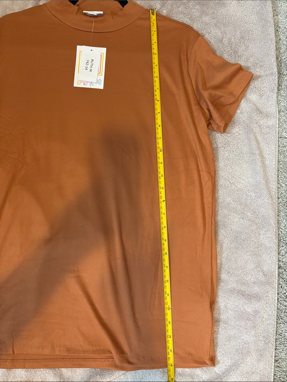 NWT LuLaRoe Ruth Short Sleeve Crewneck Top in Rust - Size M - Picture 6 of 7